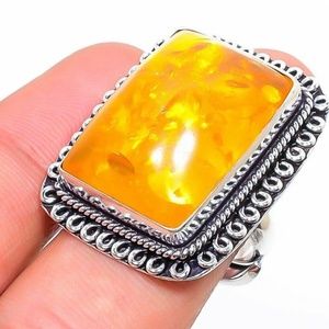 Baltic Amber gemstone ring